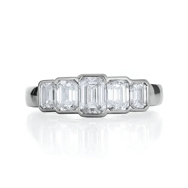 Milestones of Love - Emerald Diamond Ring Band