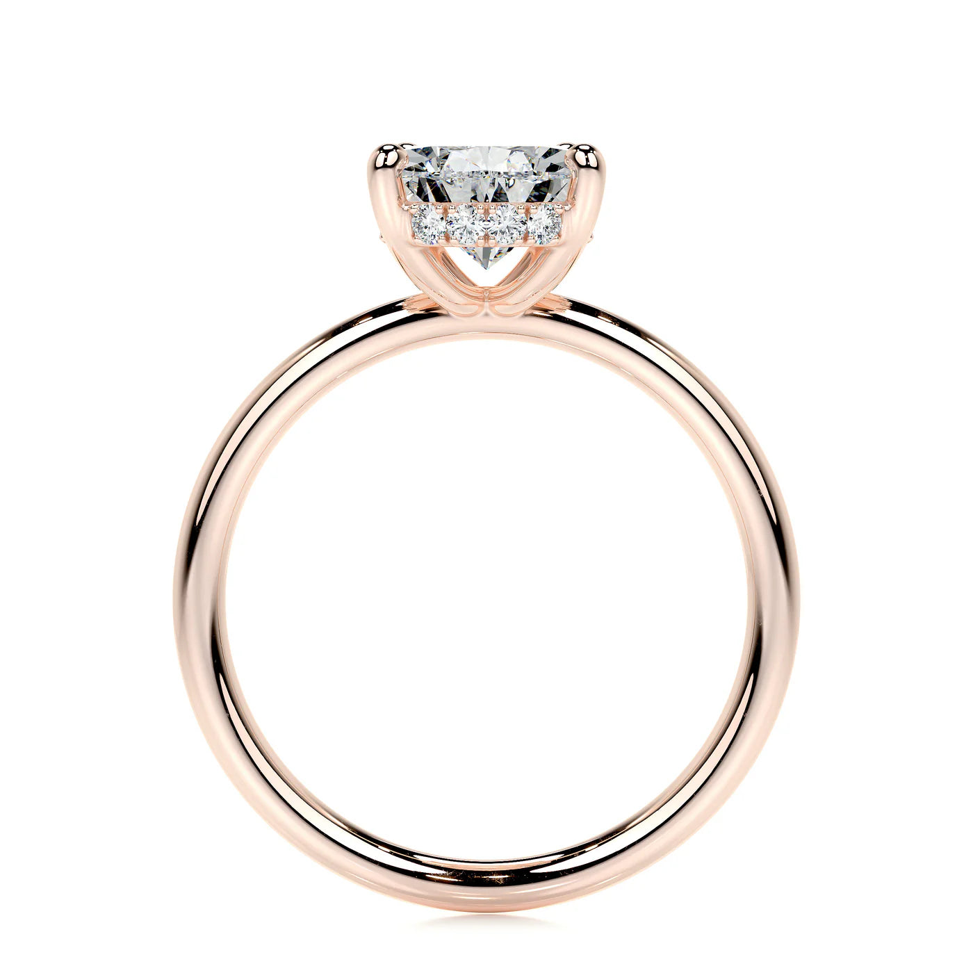 Halo Lab Grown Diamond Ring . Rose Gold