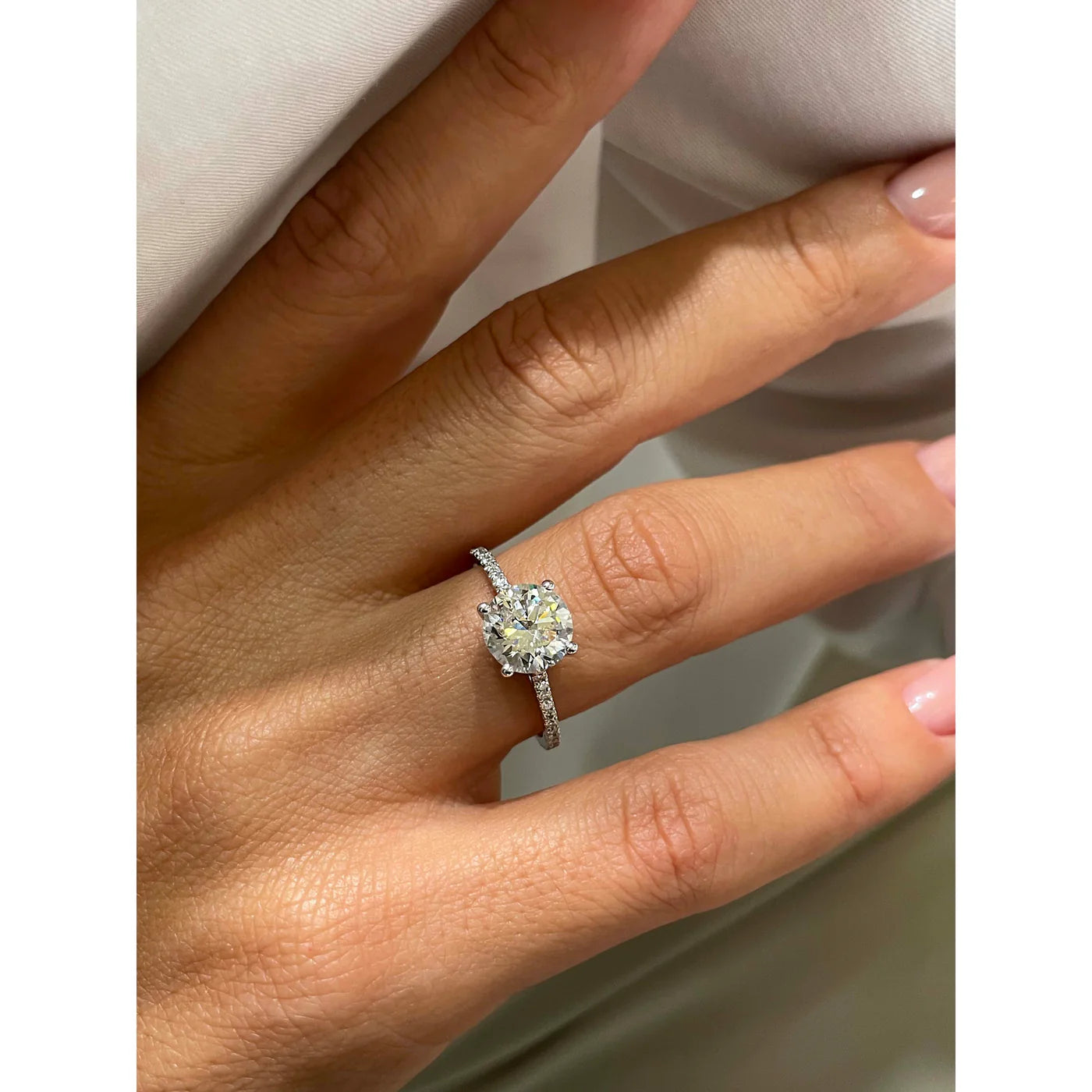 Pristina Lab Grown Diamond Ring . White Gold